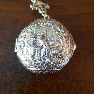 Art Co. Peacock Silver Tone Locket Necklace